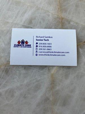 Call them and ask for Richard Samkas!