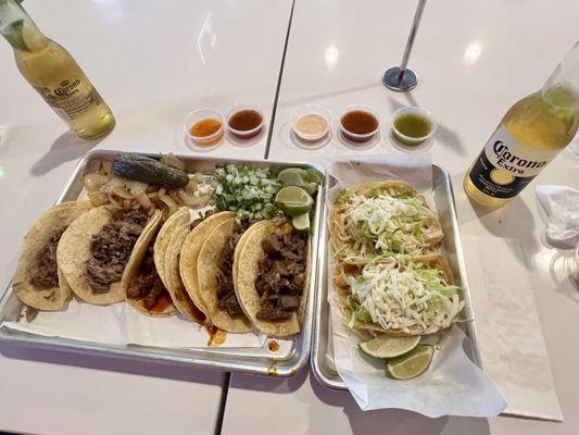 Street tacos with Pescador tacos