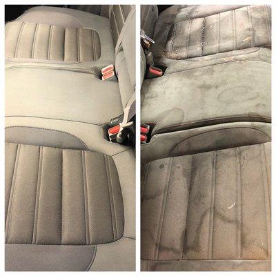 Seat stain removal before and after