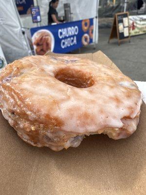 Delicious warm blueberry donut