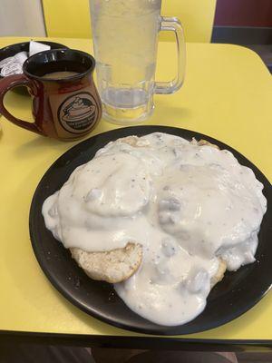 Ultimate Biscuit Plate (there are eggs and sausage patties under there)