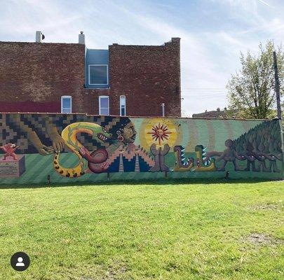 Mural on the side of our practice. Completed by artist Raul Sisniega.