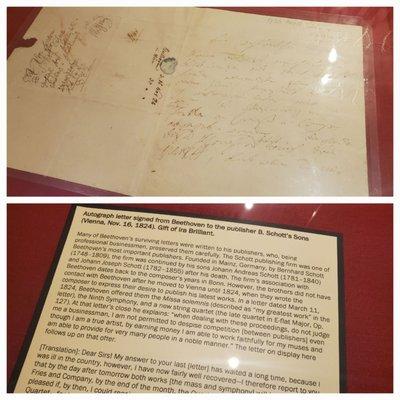 Autographed letter from Beethoven