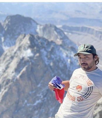 Esteban repping Limestone in the Tetons