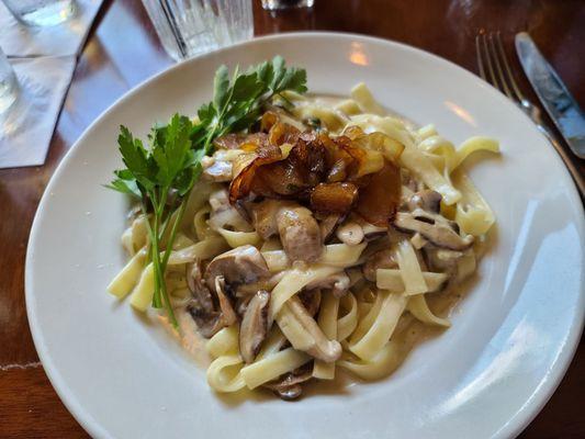 Mushroom pasta.  YUM!