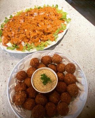 Shrimp Remoulade and Boudin Balls