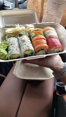 Rainbow Signature Roll, Tuna Avocado Roll