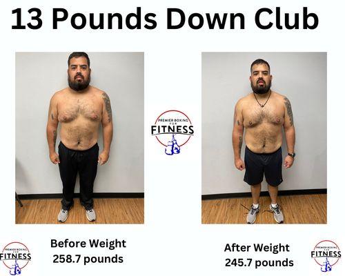 Congratulations Champ 13 Pounds Down Club