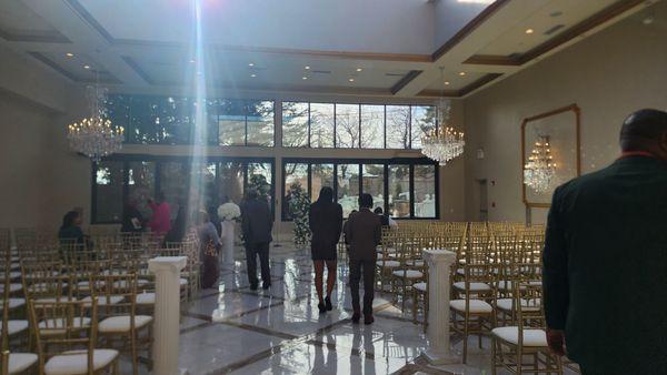 Where the wedding ceremony happens.