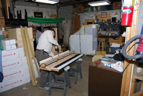 Our player piano restoration area allows us to install state-of-the-art player piano systems into any piano.