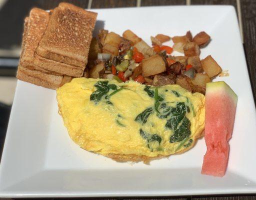 Custom Omelet with home fries and toast