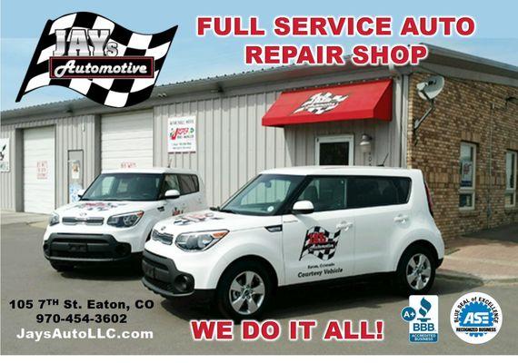 Jay's auto offers free courtesy vehicles while your vehicle is in for extended repair