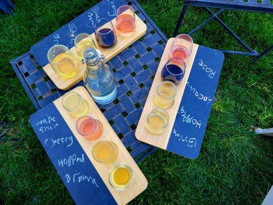 A selection of their delicious wines and ciders