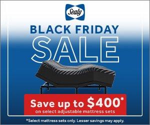 Save Up to $400 + Free $300 Value Accessories on Select SEALY Mattress Adjustable sets