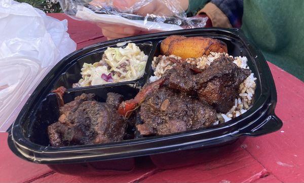 Brown Stew Chicken White Rice Island Cole Slaw