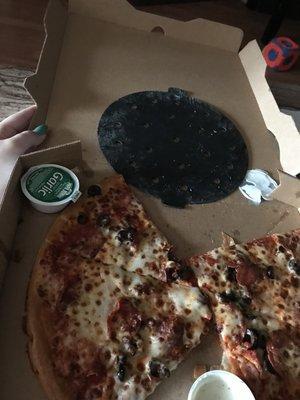 So we got an extra in our box, pizza screen? Didn't know what it was called, I said we got something extra with our order!