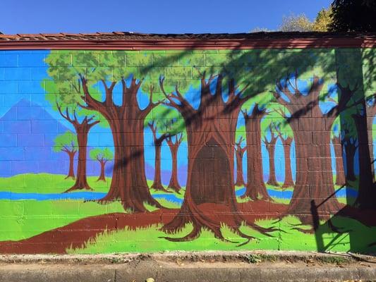 Shining Star Waldorf mural in progress.