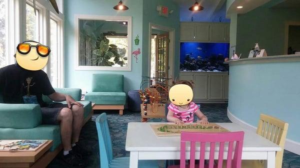 The waiting room is gorgeous and very kid friendly.