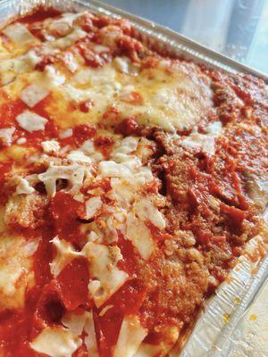 1/2 tray eggplant parm, one of my favorites. SO much food!! Sat. special.