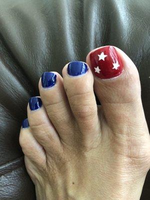 Patriotic pedicure