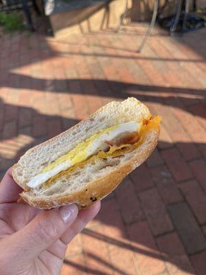 Bacon, egg & cheese on ciabatta