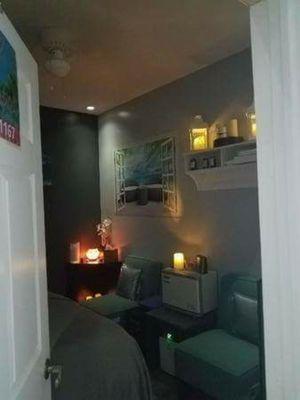 Take a peak into one of our relaxing massage rooms.