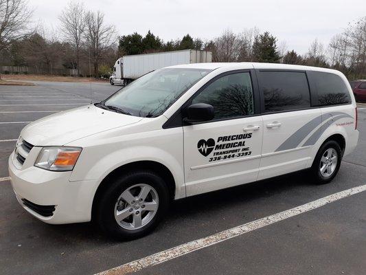 Clean, spacious minivans for ambuatory transports