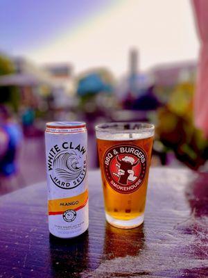 White claw & a beer