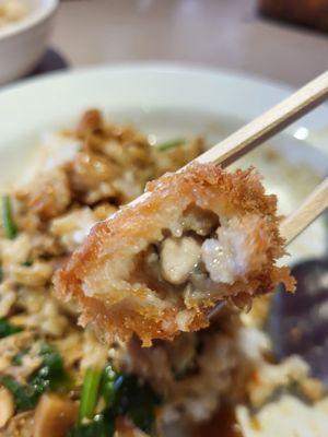 Inside my fried oyster. It was deeeeeeeeeeeeeeeelicious & juicy!