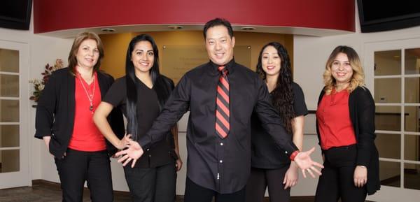 Children's Dentistry Team (L-R) Anna, Ruby, Dr. Paul, Yuni, and Alex