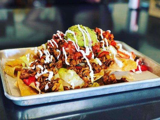 chicken pastor nachos