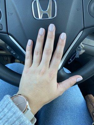 Gel manicure after having 6 month old full set removed.