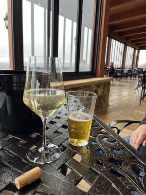 White wine and delicious beer