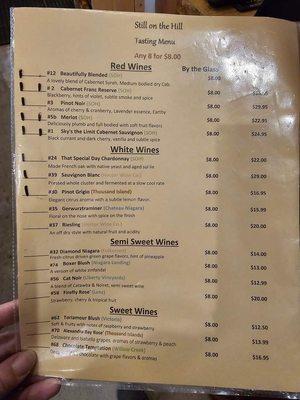 Wine menu