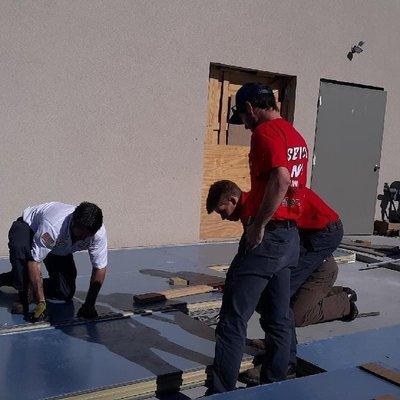 Service Now Manning Heating and Air team installing the new cooler for Dunkin' Donuts location in Jesup GA. @ Jesup, Georgia