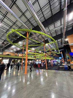 Indoor mini zip line