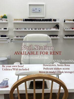 Nail stations available-move in ready!