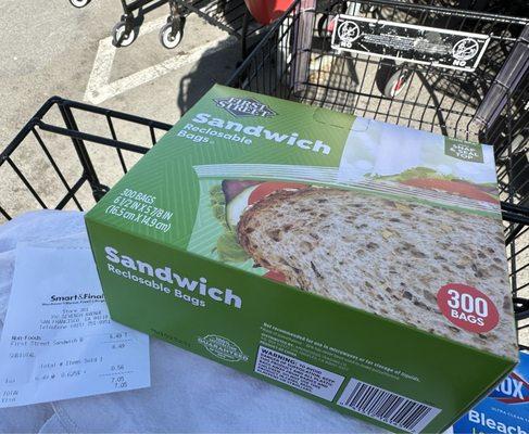 $6.49 Sandwich Bag (300 bags) {4/30/2024}