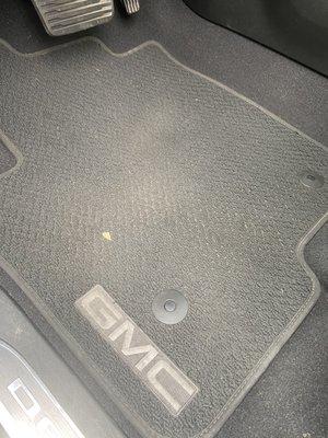 Drivers side floor after being vacuumed