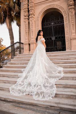 The owner made this beautiful wedding gown!