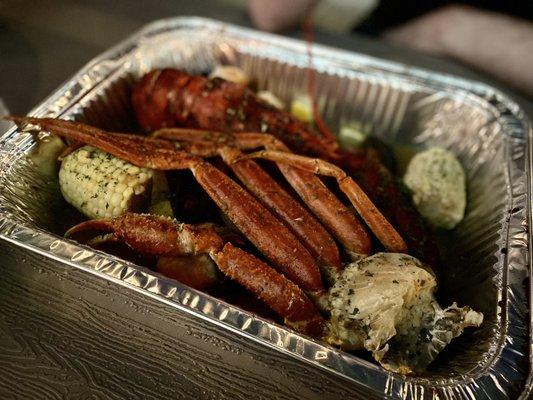 Lobster boil with Alaskan crab.