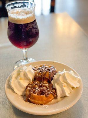 Mini waffles with Nutella and Nitro Cold Brew