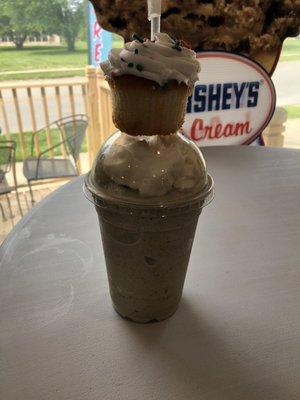 The ice cream shake.