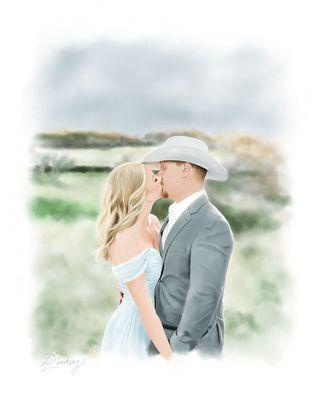 Custom Watercolor Wedding Portrait | Danielle x Design Co