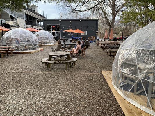 Really cool outdoor space that buds up to the bike trail