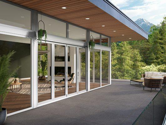 Milgard's Moving Glass Wall System (AX550). A massive sliding glass door that takes up the space of a wall, you can bring the outdoors in.