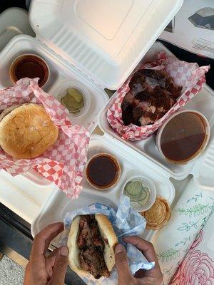 Brisket sandwiches & baby back ribs