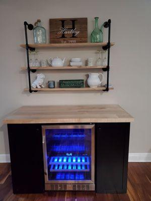 They custom built my buffet table with matching shelves. It came out better than I had expected.