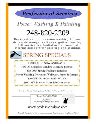 Spring Specials 2016