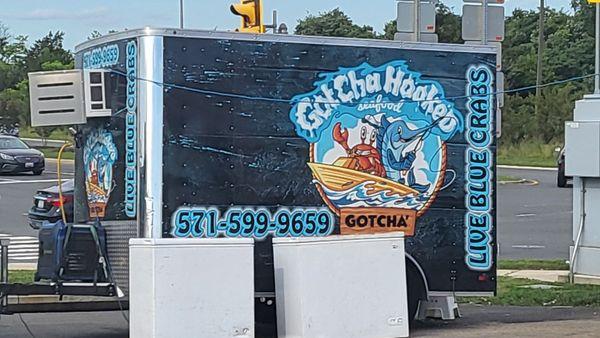 The GotChaHooked trailer. Sitting in the car facing the intersection of 123 and rt 1.